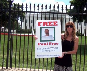 Amy Povah takes Life for Pot Prisoner Paul Free to the White House 2014