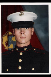 Chris Williams, in prison for pot, as a young marine.
