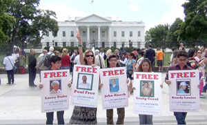 Amy takes the Free Pot Lifers posters to the White House!